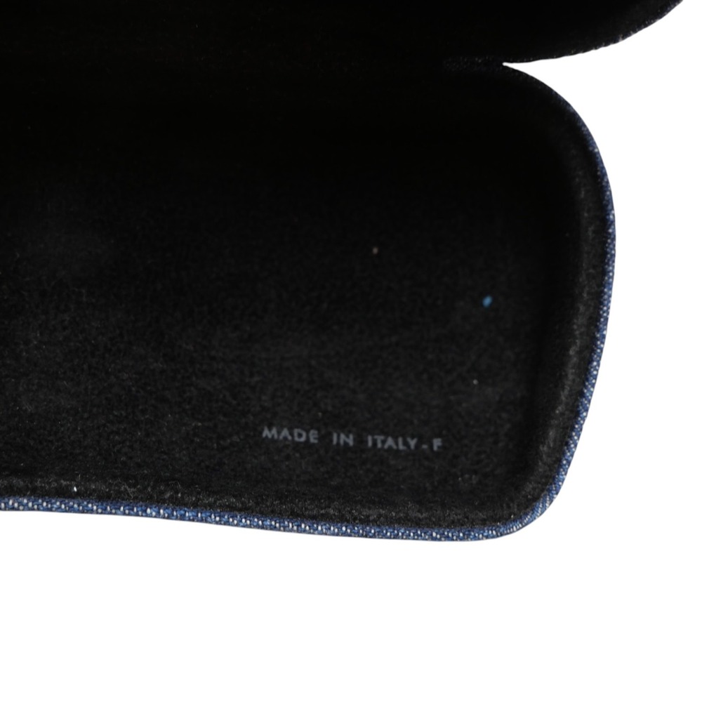 Chanel Sunglasses Eyeglasses Hard Case Blue Denim Quilted CC Logo Authentic - Picture 5 of 6